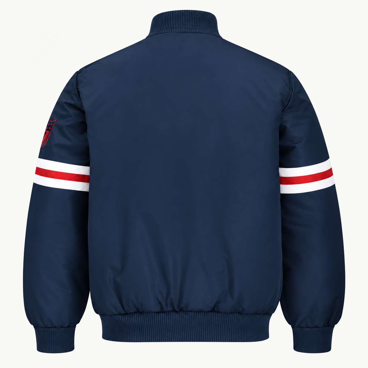 New England Patriots Stripe Sleeve Heavyweight Satin Jacket Secondary image