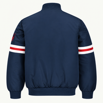 New England Patriots Stripe Sleeve Heavyweight Satin Jacket