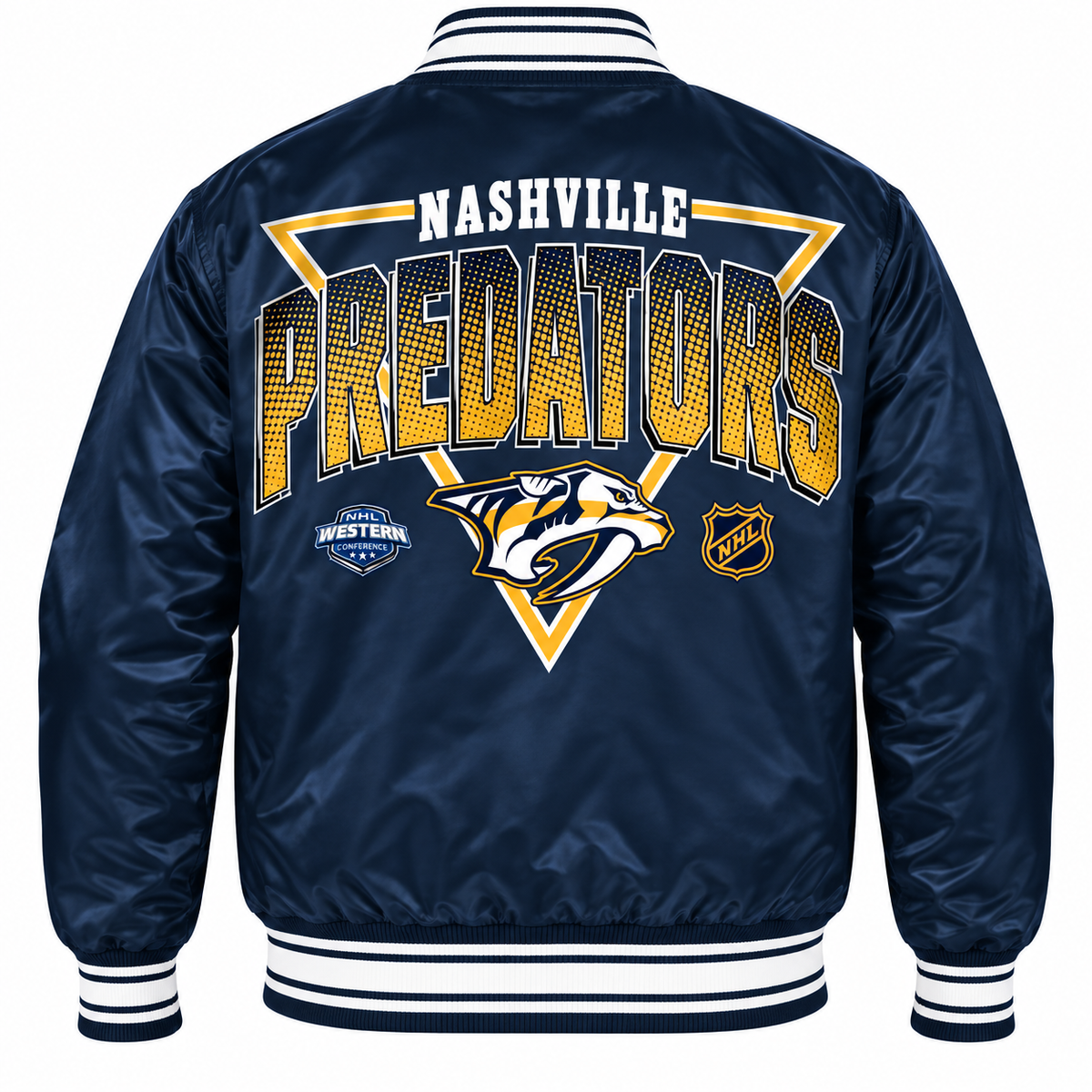 Nashville Predators NHL Heavyweight Satin Jacket Back View Main image