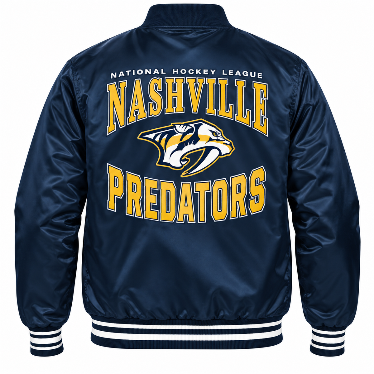 Nashville Predators NHL Heavyweight Satin Jacket Back View