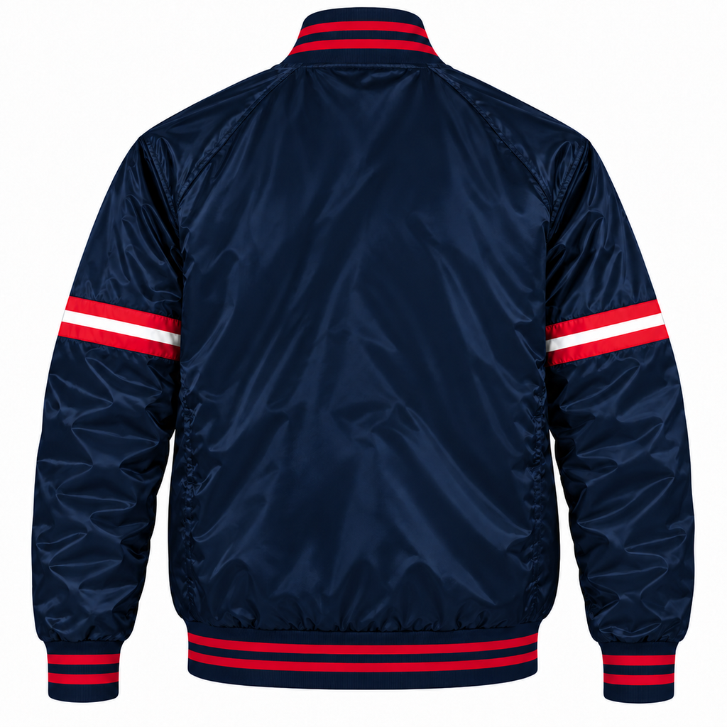 Boston Red Sox Stripe Sleeves Heavyweight Satin Jacket