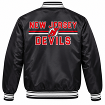 New Jersey Devils Full-Snap NHL Heavyweight Satin Jacket Back View
