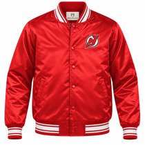 New Jersey Devils NHL Heavyweight Satin Jacket Front View