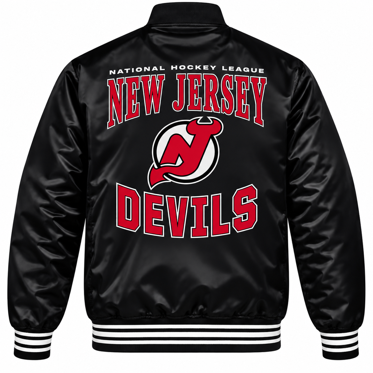 New Jersey Devils Graphic  NHL Heavyweight Satin Jacket Back View Main image