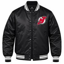 New Jersey Devils Full-Snap NHL Heavyweight Satin Jacket Front View