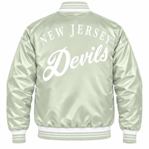 New Jersey Devils NHL Heavyweight Satin Jacket Back View