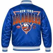 New York Islanders NHL Heavyweight Satin Jacket Back View