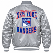 New York Rangers Gray Heavyweight Satin Jacket