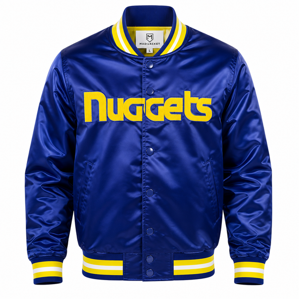 Denver Nuggets Heavyweight Satin Fan Jacket with basketball-inspired team styling