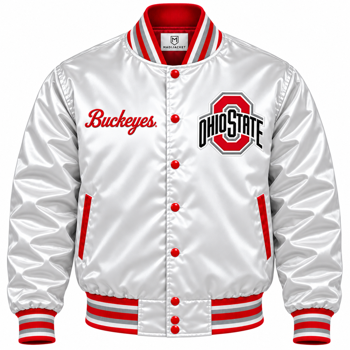 Ohio State Buckeyes Full Snap Heavyweight Satin Jacket Main image