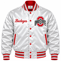 Ohio State Buckeyes Full Snap Heavyweight Satin Jacket