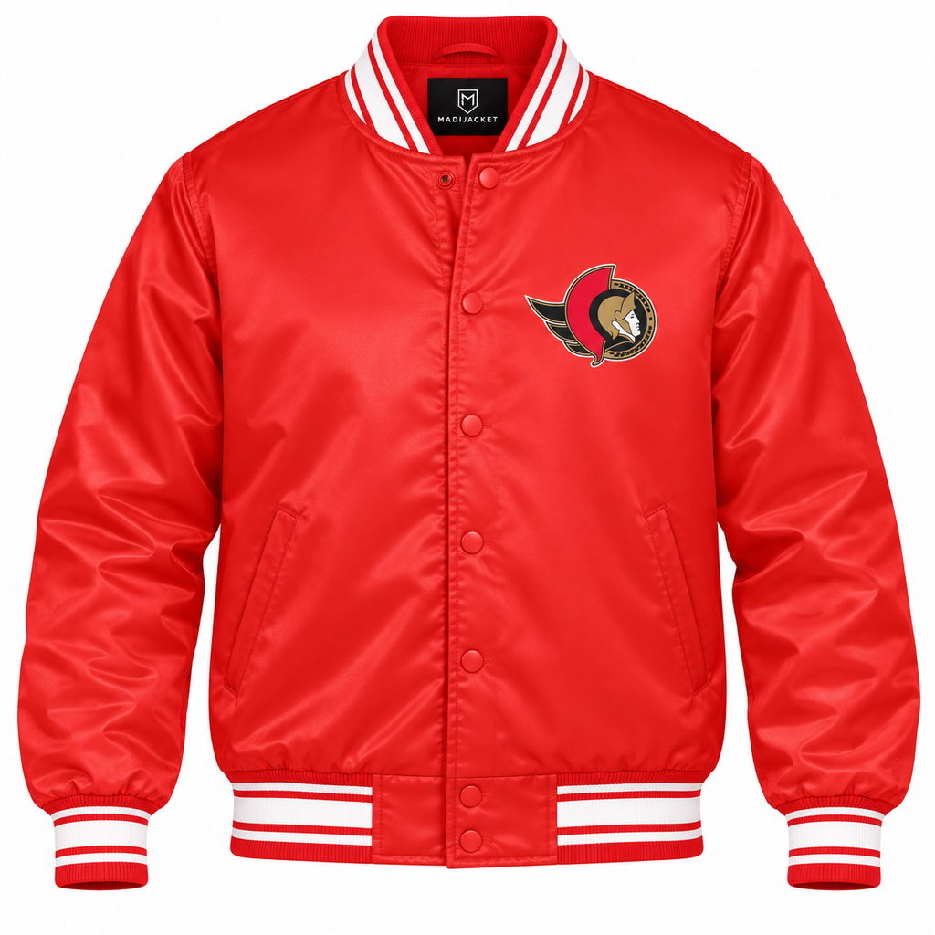 Ottawa Senators NHL Heavyweight Satin Jacket Front View