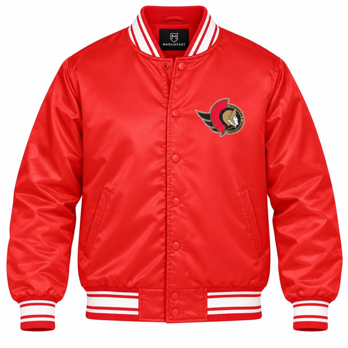 Ottawa Senators NHL Heavyweight Satin Jacket Front View