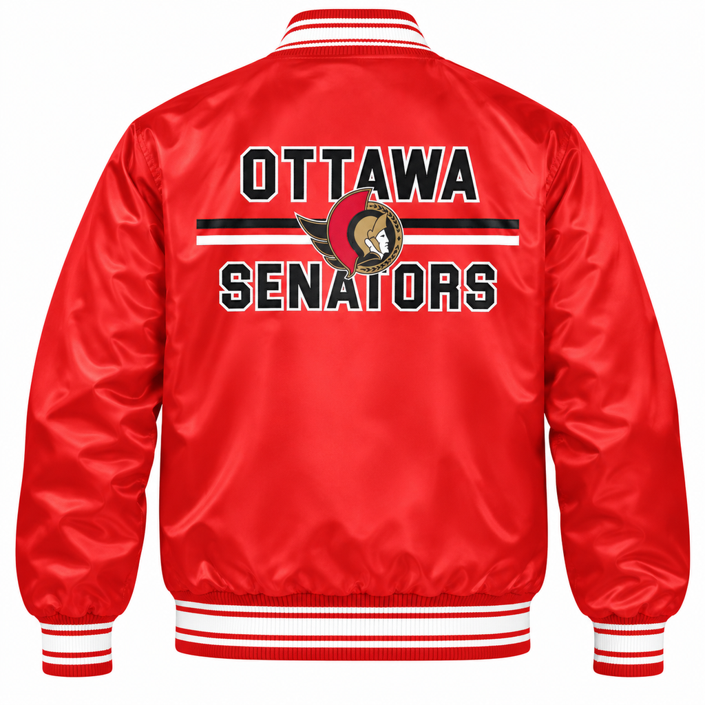 Ottawa Senators NHL Heavyweight Satin Jacket Back View