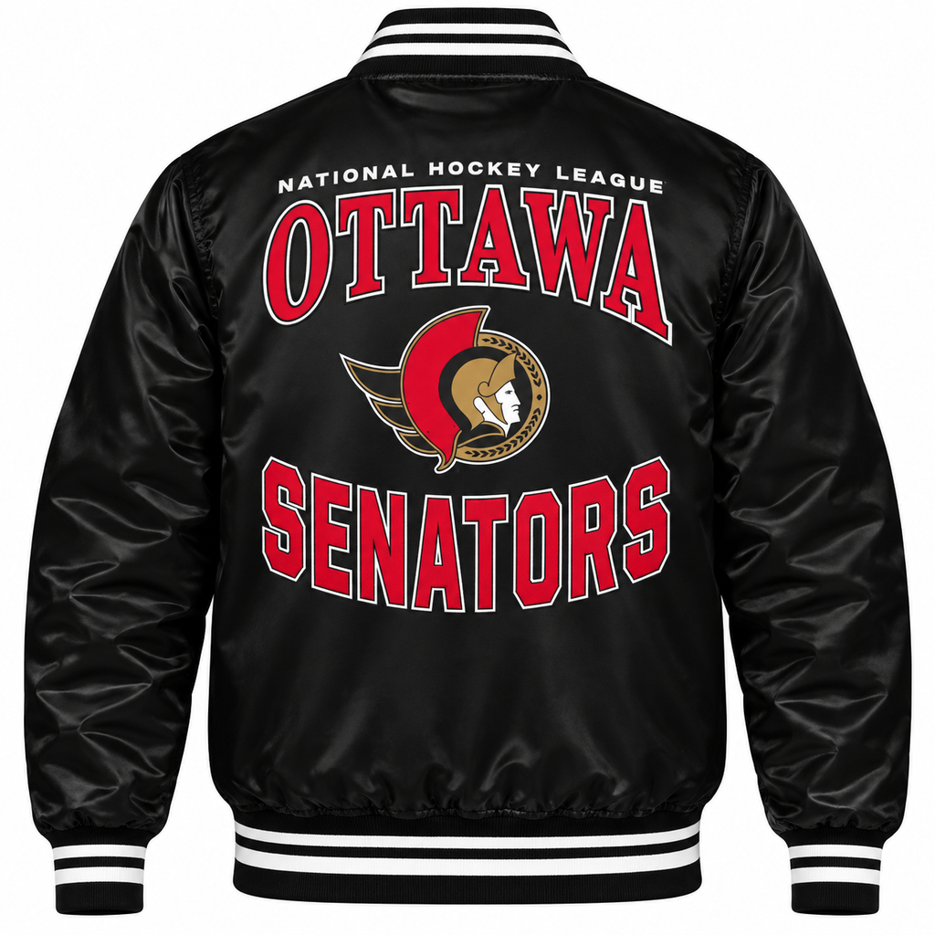 Ottawa Senators NHL Heavyweight Satin Jacket Back View