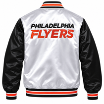 Philadelphia Flyers NHL Heavyweight Satin Jacket Back View