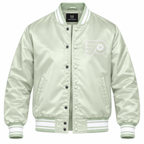 Philadelphia Flyers NHL Heavyweight Satin Jacket Front View