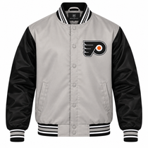 Philadelphia Flyers NHL Heavyweight Satin Jacket Front View