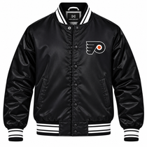 Philadelphia Flyers NHL Heavyweight Satin Jacket Front View
