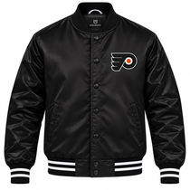 Philadelphia Flyers NHL Heavyweight Satin Jacket Front View