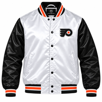 Philadelphia Flyers NHL Heavyweight Satin Jacket Front View