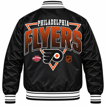 Philadelphia Flyers NHL Heavyweight Satin Jacket Back View