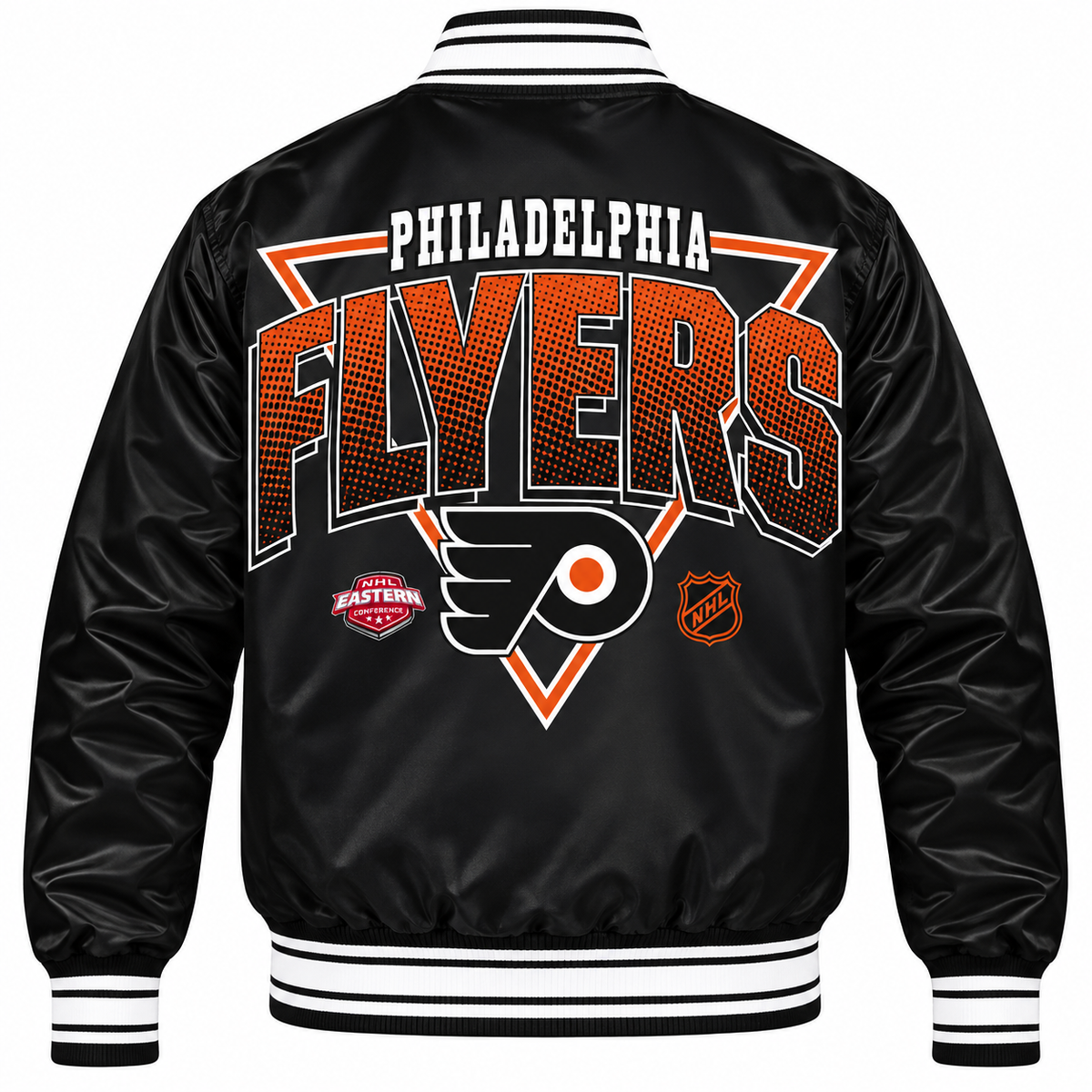 Philadelphia Flyers NHL Heavyweight Satin Jacket Back View