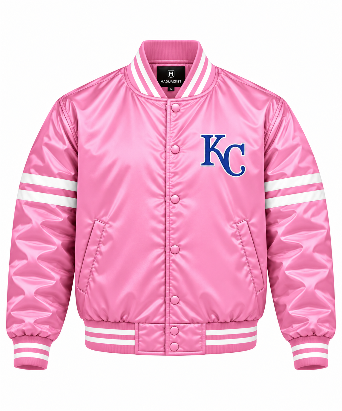 Kansas City Royals Stripe Sleeves Heavyweight Satin Jacket