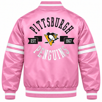 Pittsburgh Penguins NHL Heavyweight Satin Jacket Back View