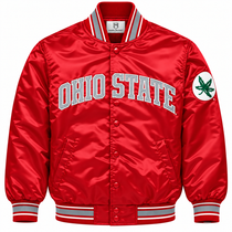 Ohio State Buckeyes Red Heavyweight Satin Jacket