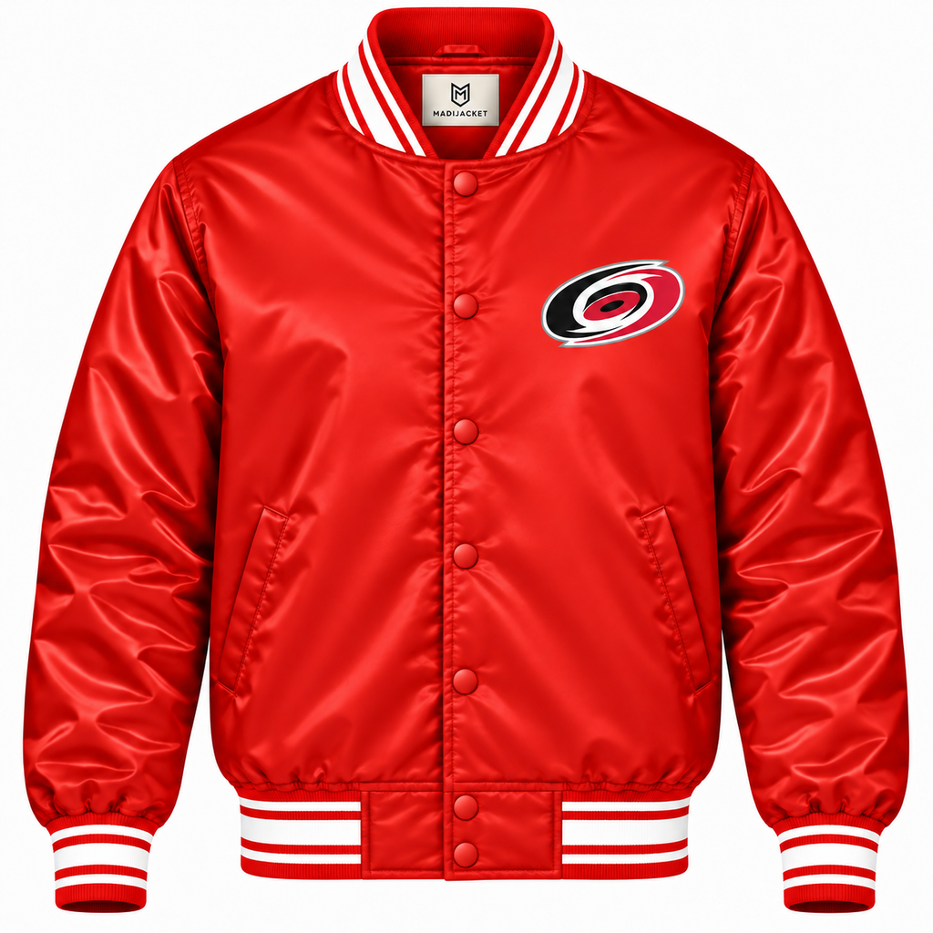 Carolina Hurricanes Red Heavyweight Satin Jacket