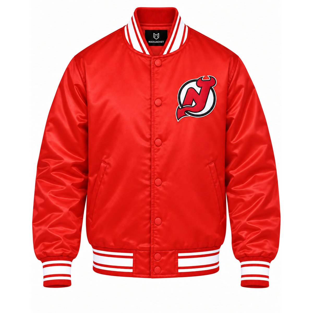 New Jersey Devils Red Heavyweight Satin Jacket