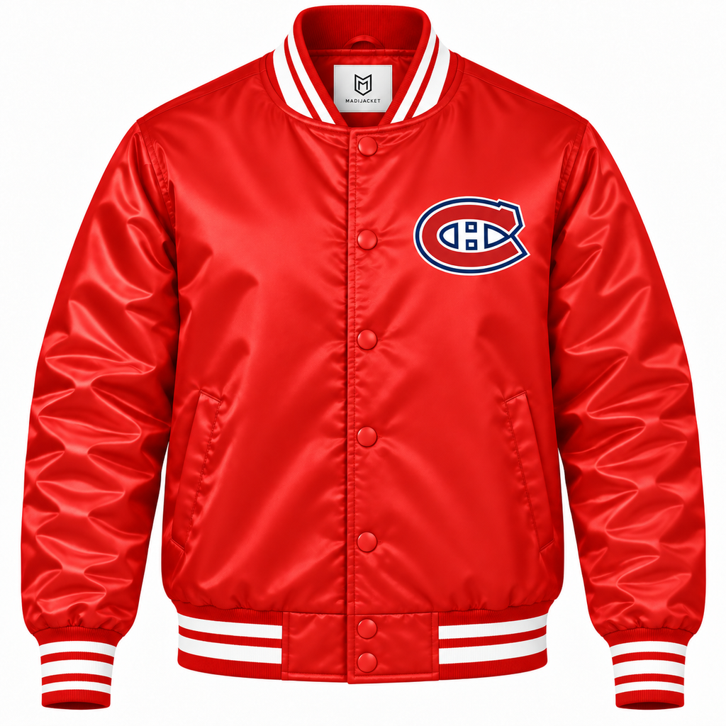 Montreal Canadiens Red Heavyweight Satin Jacket