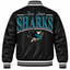 San Jose Sharks NHL Heavyweight Satin Jacket Back View