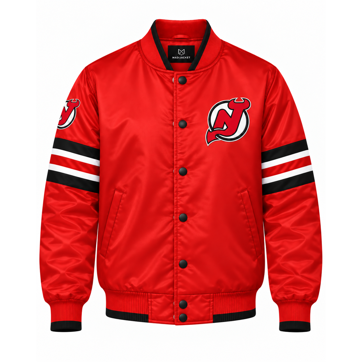 New Jersey Devils Stripe Sleeve Heavyweight Satin Jacket Secondary image