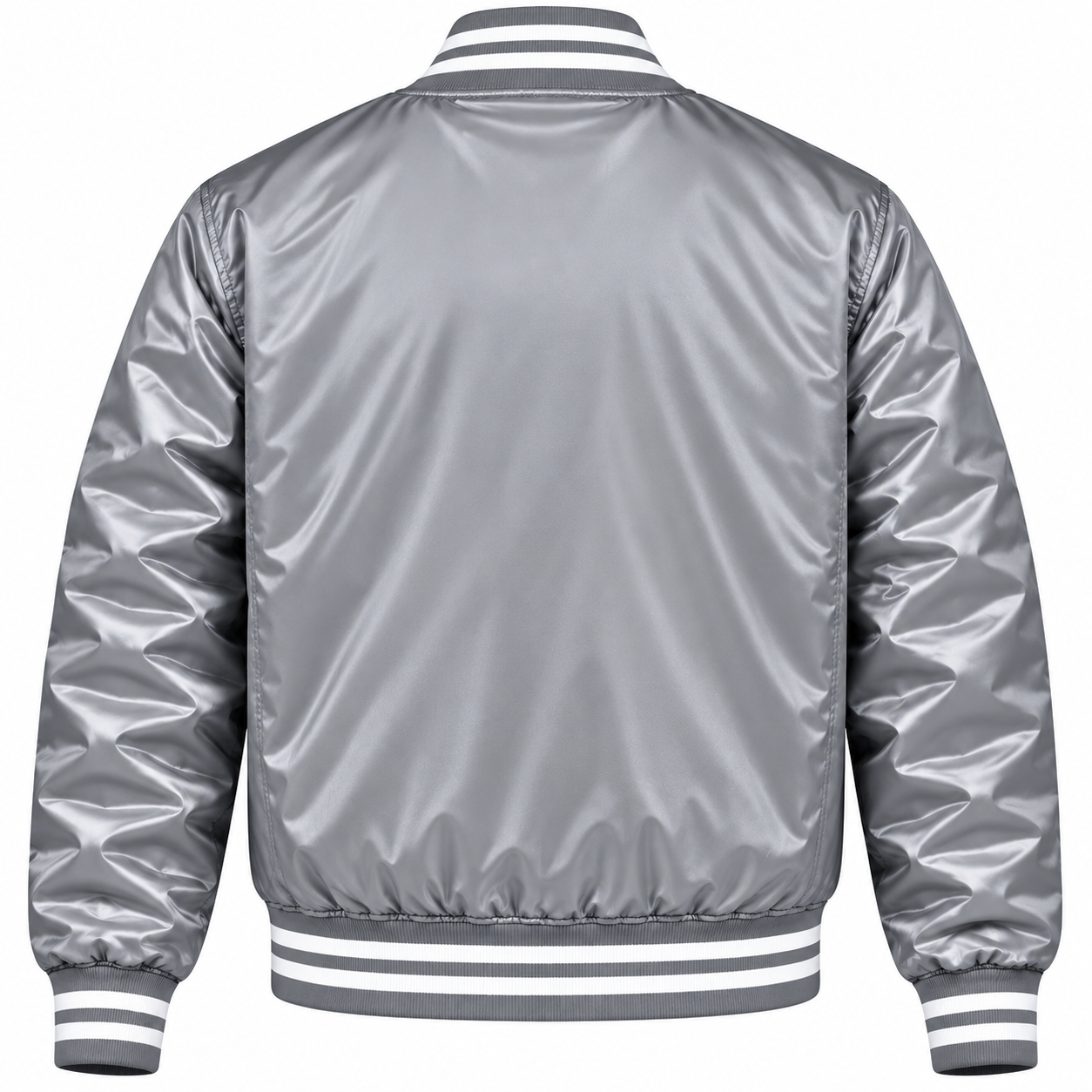NY Yankees Gray Heavyweight Satin Jacket Secondary image