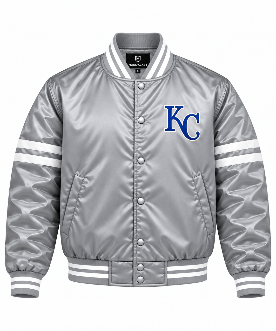 Kansas City Stripe Sleeves Heavyweight Satin Jacket Main image