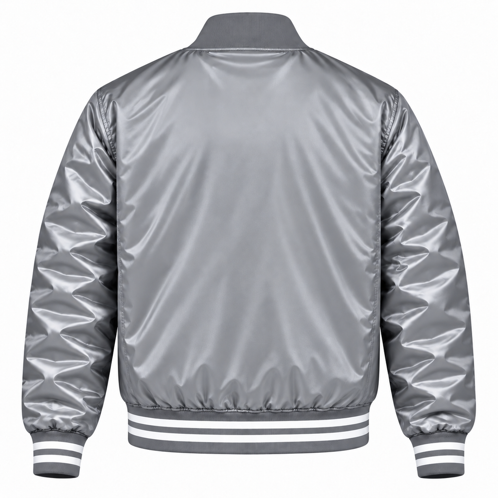 New York Rangers Gray Heavyweight Satin Jacket
