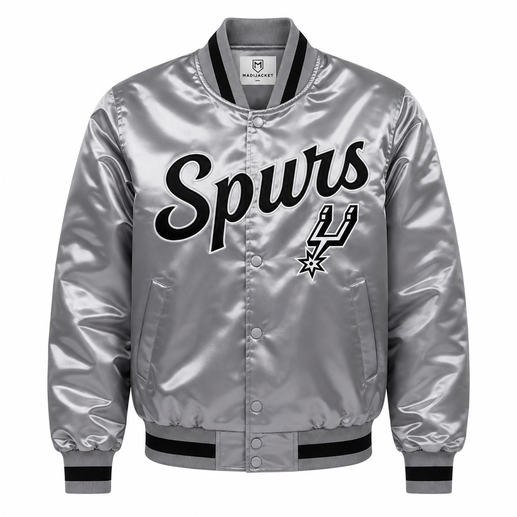 San Antonio Spurs Heavyweight Satin Fan Jacket with classic basketball-inspired styling
