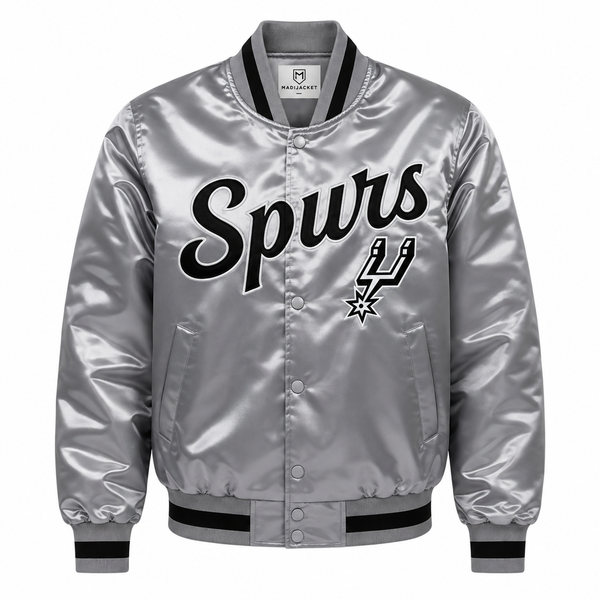 San Antonio Spurs Heavyweight Satin Fan Jacket with classic basketball-inspired styling