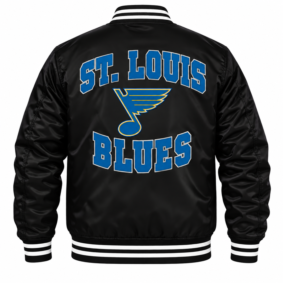 St. Louis Blues NHL Heavyweight Satin Jacket Back View