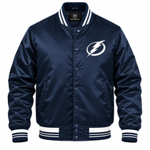 Tampa Bay Lightning NHL Heavyweight Satin Jacket Front View