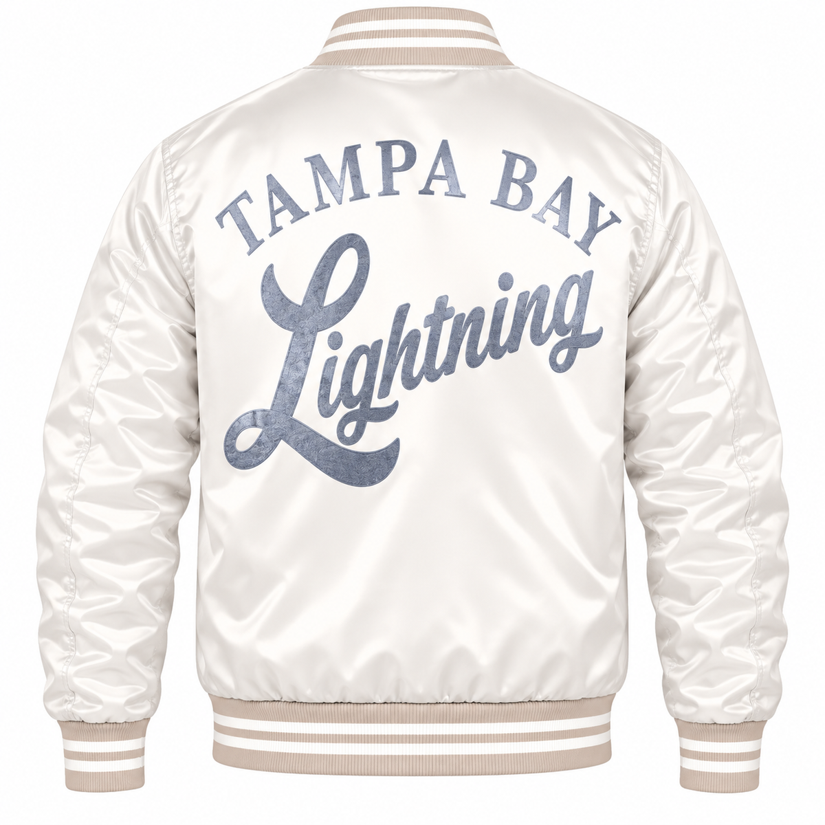 Tampa Bay Lightning NHL Heavyweight Satin Jacket Back View Main image