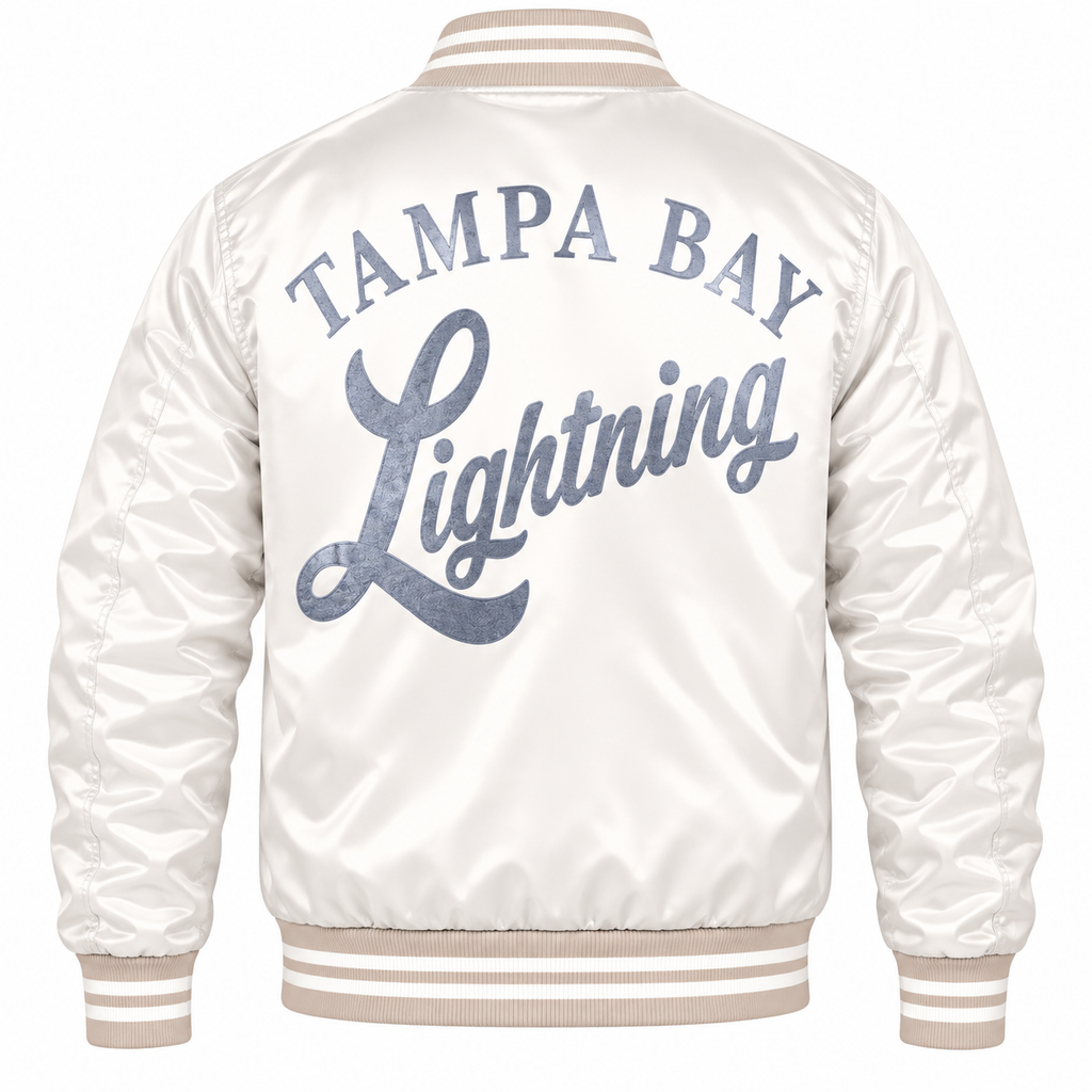 Tampa Bay Lightning NHL Heavyweight Satin Jacket Back View