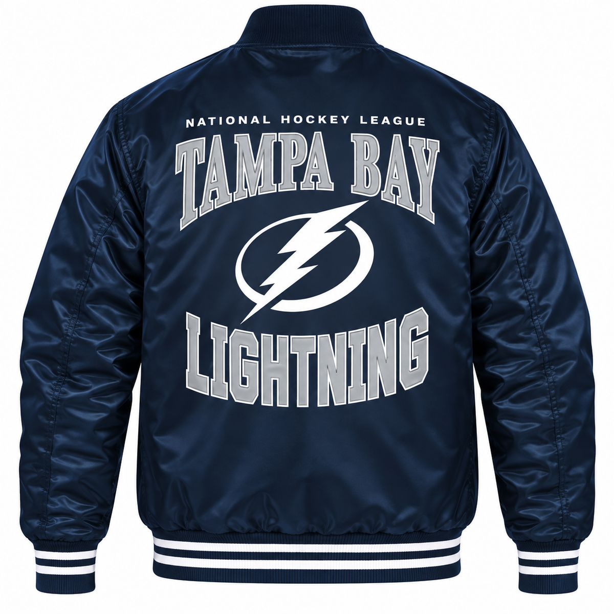 Tampa Bay Lightning NHL Heavyweight Satin Jacket Back View Main image