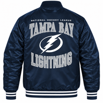 Tampa Bay Lightning NHL Heavyweight Satin Jacket Back View