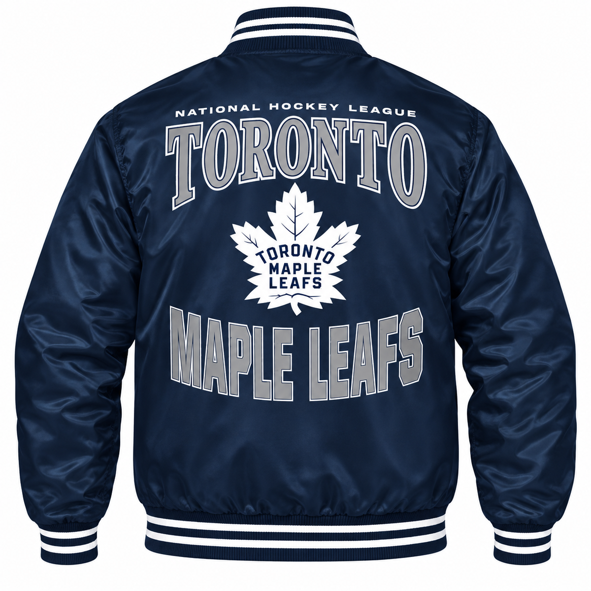 Toronto Maple Leafs NHL Heavyweight Satin Jacket Back View Main image