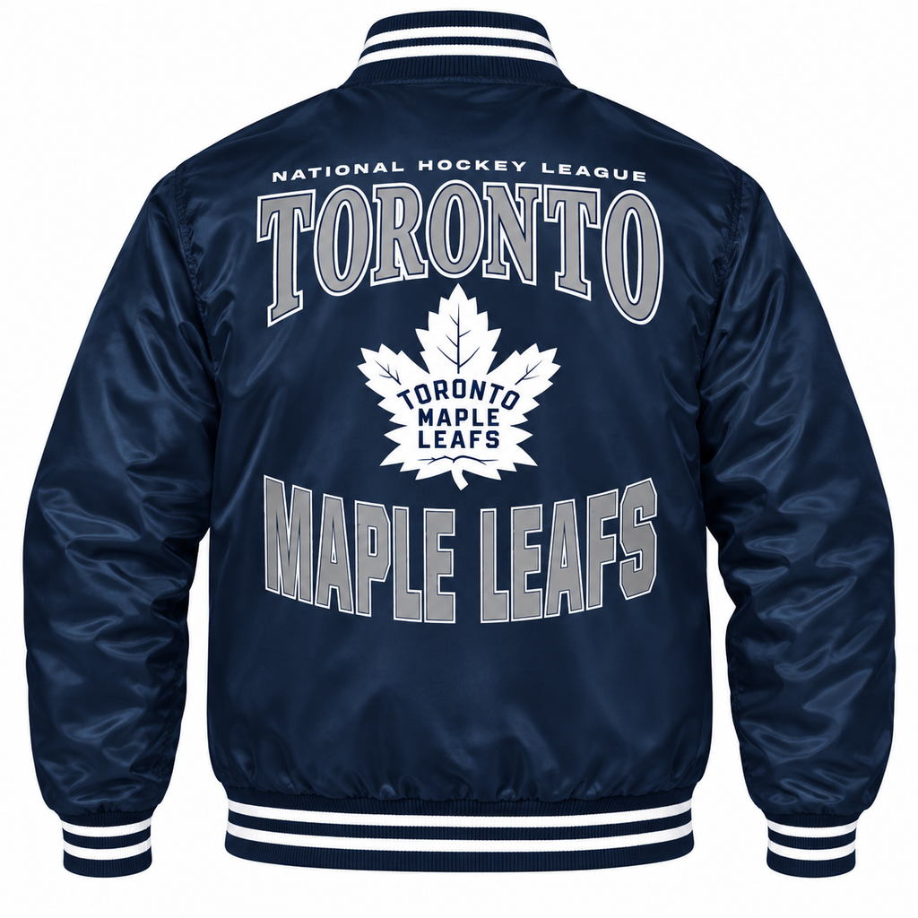 Toronto Maple Leafs NHL Heavyweight Satin Jacket Back View