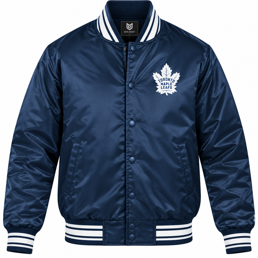 Toronto Maple Leafs NHL Heavyweight Satin Jacket Front View