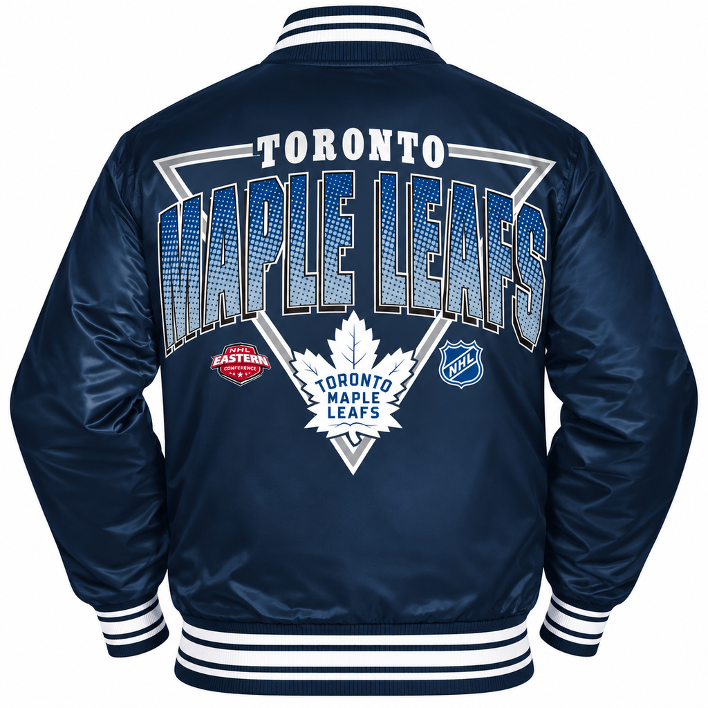 Toronto Maple Leafs NHL Heavyweight Satin Jacket Back View